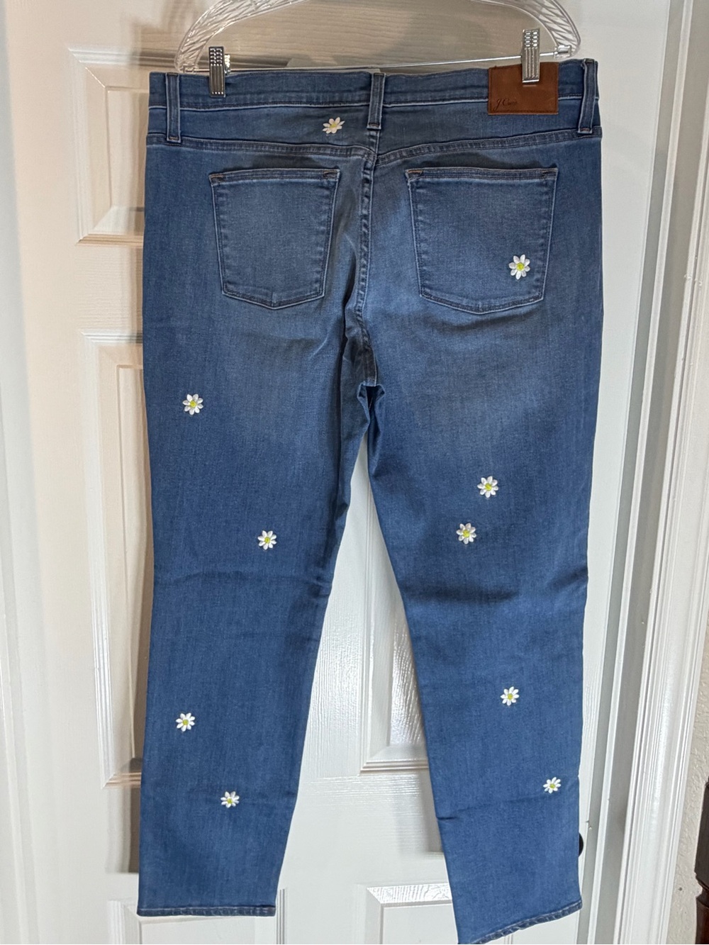 NWT J.Crew Slim Boyfriend Blue Daisy Embroidered Women's Jeans - Picture 6 of 9